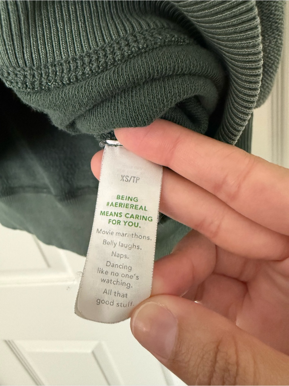 aerie Vacay Every Day V Neck Sweatshirt in Sycamore - Picture 8 of 9